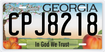 GA license plate CPJ8218