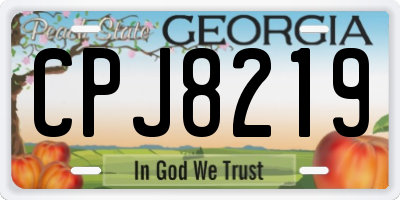 GA license plate CPJ8219
