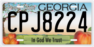 GA license plate CPJ8224