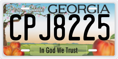 GA license plate CPJ8225