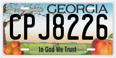 GA license plate CPJ8226