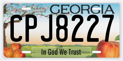 GA license plate CPJ8227
