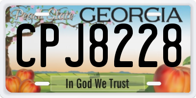GA license plate CPJ8228