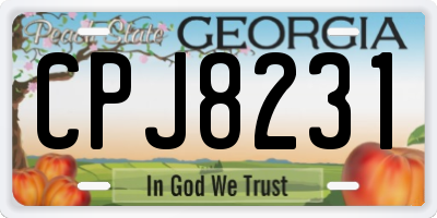 GA license plate CPJ8231