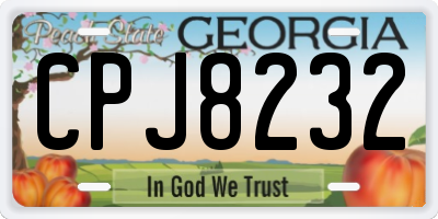 GA license plate CPJ8232