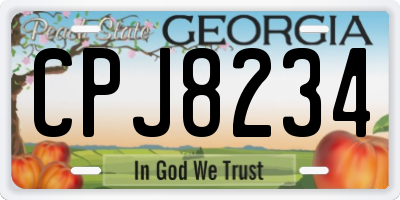 GA license plate CPJ8234
