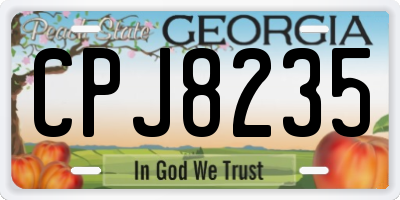 GA license plate CPJ8235