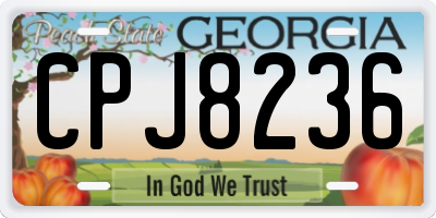 GA license plate CPJ8236