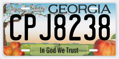 GA license plate CPJ8238