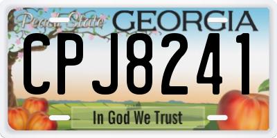 GA license plate CPJ8241