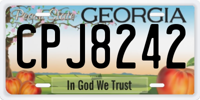 GA license plate CPJ8242