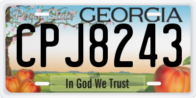 GA license plate CPJ8243