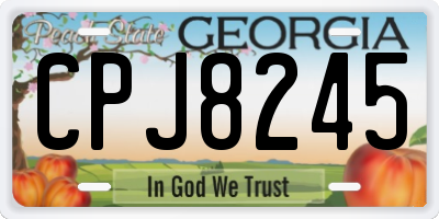 GA license plate CPJ8245