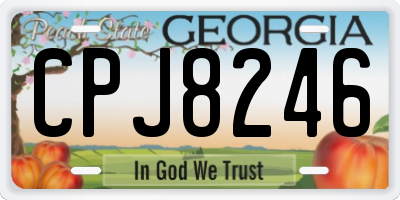 GA license plate CPJ8246