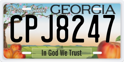 GA license plate CPJ8247