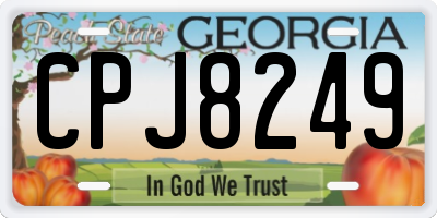 GA license plate CPJ8249