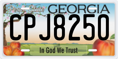 GA license plate CPJ8250
