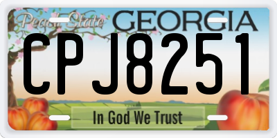 GA license plate CPJ8251