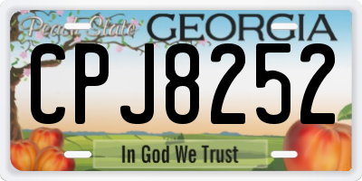 GA license plate CPJ8252