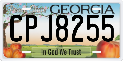 GA license plate CPJ8255
