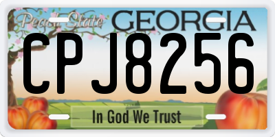 GA license plate CPJ8256