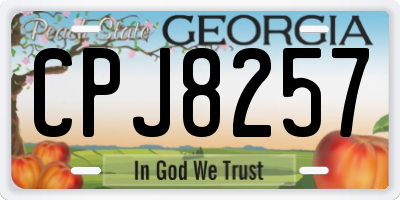 GA license plate CPJ8257