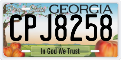 GA license plate CPJ8258