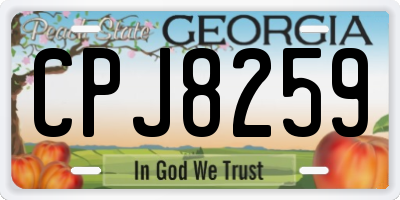 GA license plate CPJ8259