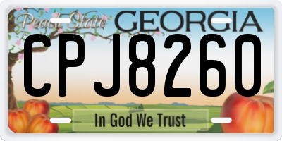 GA license plate CPJ8260