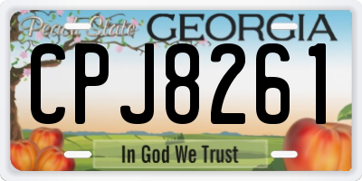 GA license plate CPJ8261