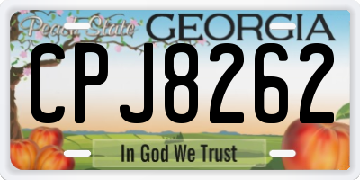 GA license plate CPJ8262