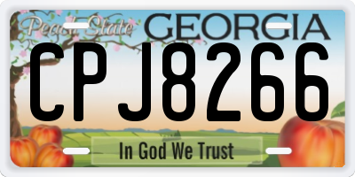 GA license plate CPJ8266