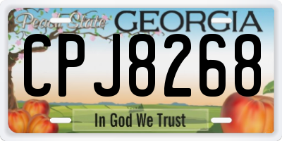 GA license plate CPJ8268