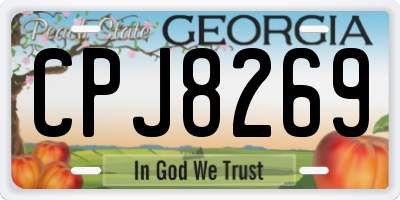 GA license plate CPJ8269