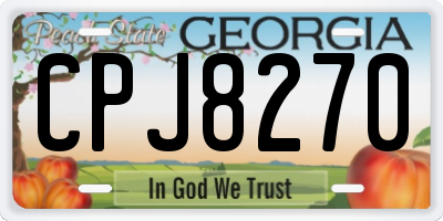 GA license plate CPJ8270