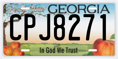 GA license plate CPJ8271