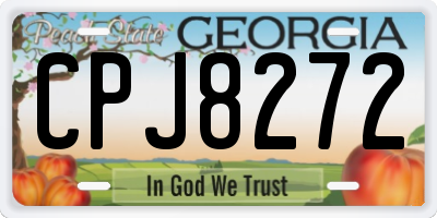 GA license plate CPJ8272