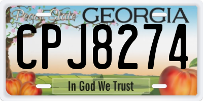 GA license plate CPJ8274