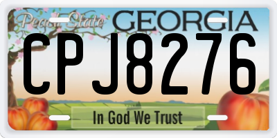 GA license plate CPJ8276