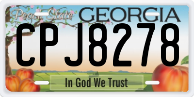 GA license plate CPJ8278