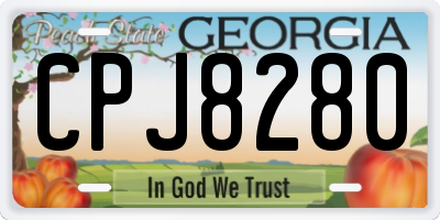 GA license plate CPJ8280