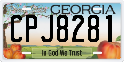GA license plate CPJ8281