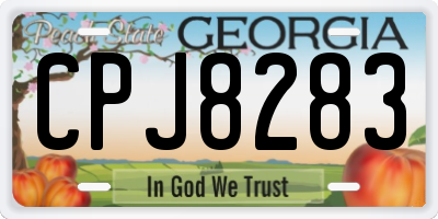GA license plate CPJ8283