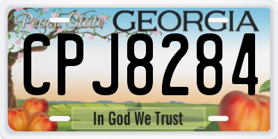 GA license plate CPJ8284