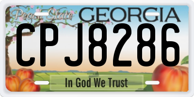 GA license plate CPJ8286