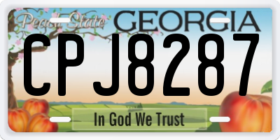 GA license plate CPJ8287