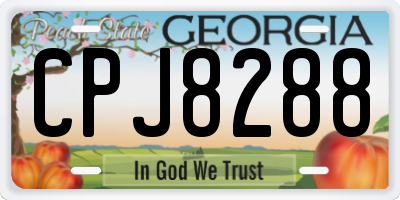 GA license plate CPJ8288