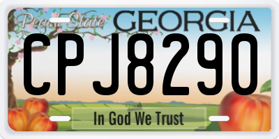 GA license plate CPJ8290