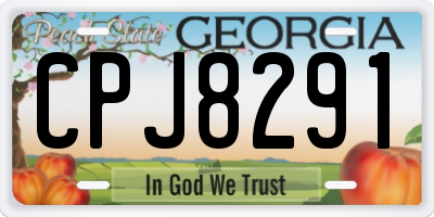 GA license plate CPJ8291
