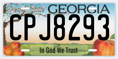GA license plate CPJ8293